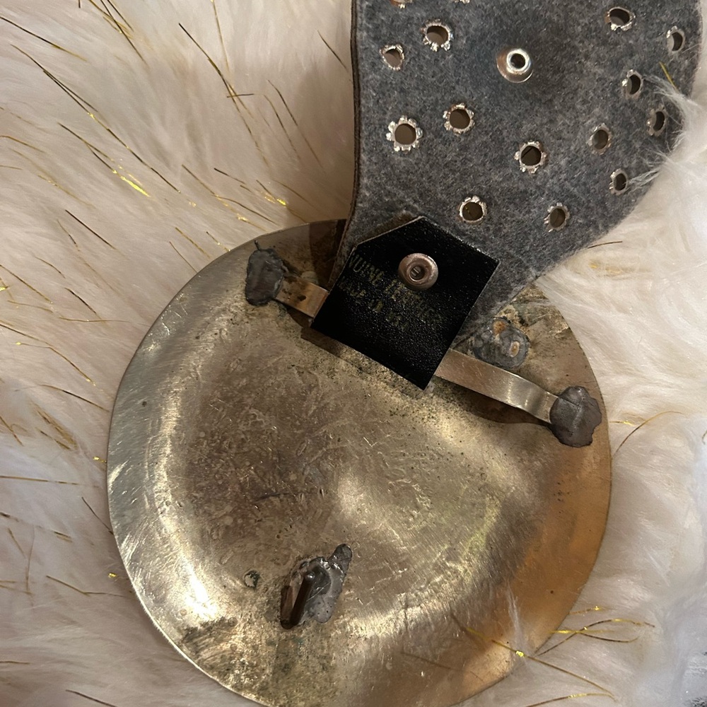 Genuine Silver and Black Metal hip belt - Picture 2 of 3